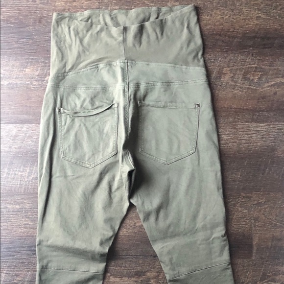 Army green Maternity Moto jegging pants 8 10 - Picture 4 of 5